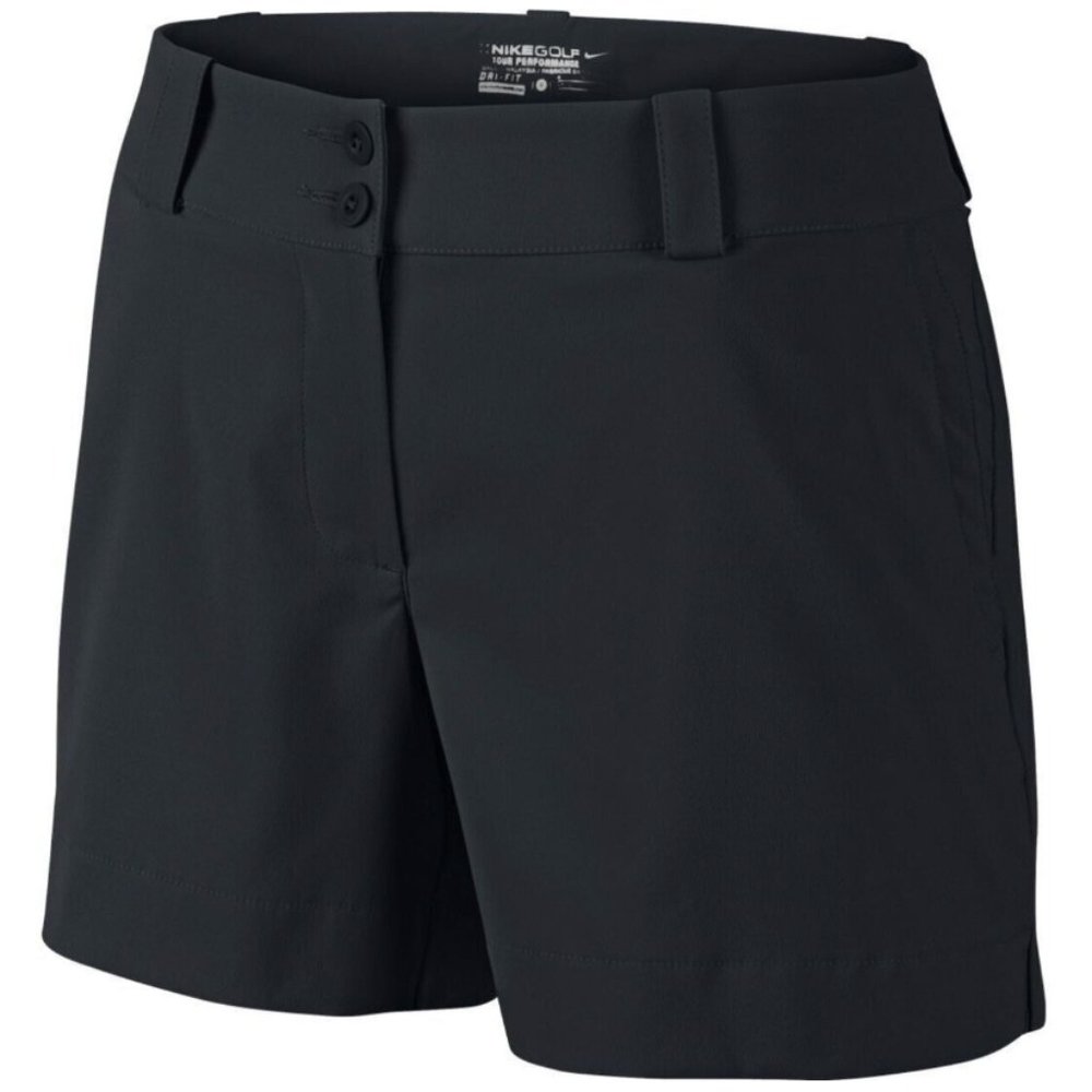 NIKE Womens Golf Dri-Fit Tour Performance Black Shorts Size 0 - Stretch - Pocket